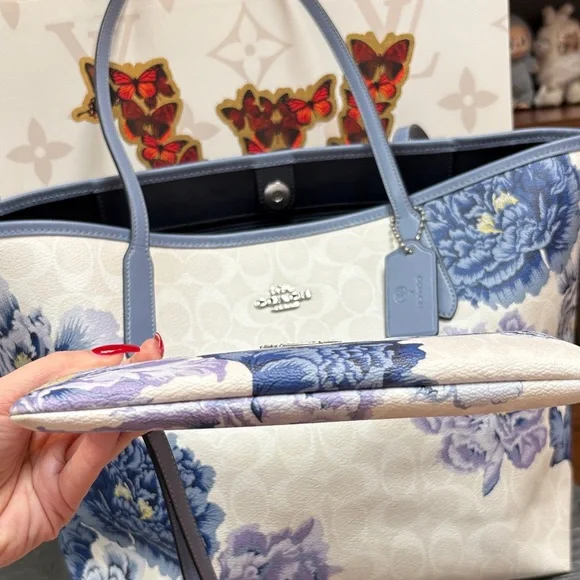 Coach Floral Periwinkle Reversible Tote and Wallet - Picture 10 of 17